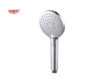 China ABS 3 function handshower hand shower for shower column chrome bathroom silicon nozzle round easy clean OEM for sale