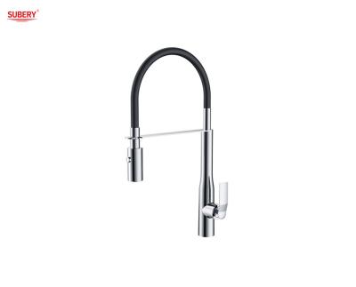 China Modern Single Lever Chrome Brass Kitchen Sink Faucets OEM for sale
