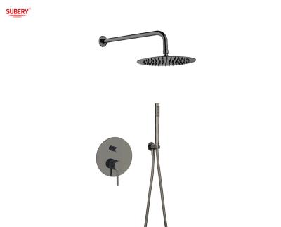 China Gun Metal Classical Shower Faucets Rainshower Concealed In Wall for sale