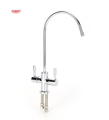 China Kitchen Faucet Drinking Water Tap Stainless Steel 304 Brushed Double Dual Handle Faucet Tap For Kitchen Water Purifier for sale