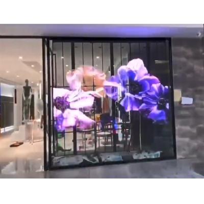 China 3500nits HD Transparent LED Display Panel Glass Curtain Window PH3.91-7.81 for sale