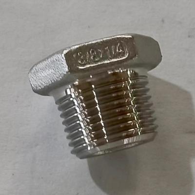 China ASME B1.20.1 Stainless Steel Pipe Fittings Hexagon Head Threaded Plug ASTM A351 for sale
