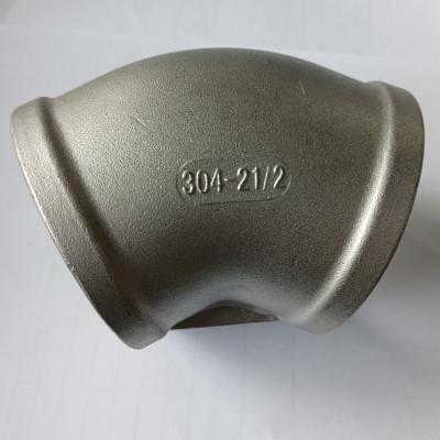 China AISI 304 Stainless Steel Cast Fittings 45 Degree Threaded Elbow MSS SP-114 for sale