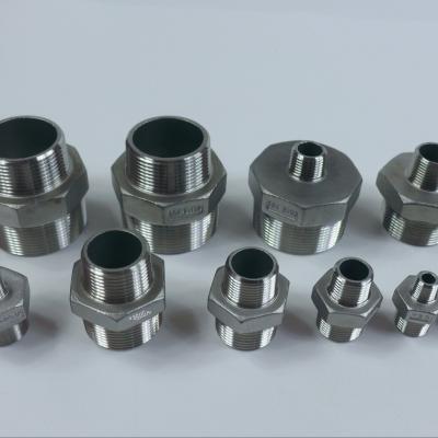 China ASTM A351 Stainless Steel Cast Fittings Threaded Hex Reducing Nipple Head for sale