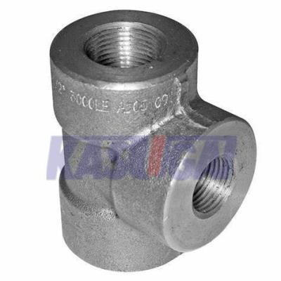 China ASTM A182 F304 ASME B16.11 High Pressure Stainless Steel Forged Threaded (THD) Straight Tee for sale