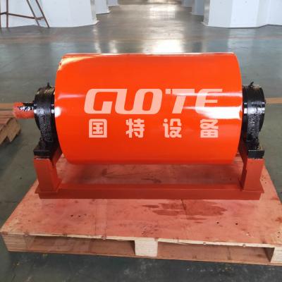 China 1200-5000 Gauss Seco separador magnético rotativo permanente tambor polea para transportador de cinta en venta