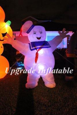 China Customized 3m H led lighting inflatable stay puft marshmallow man for party,event decoration for sale