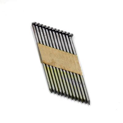 China 34 Degree Bright Smooth Paper Strip Nails Flat / Checkered Head Available for sale