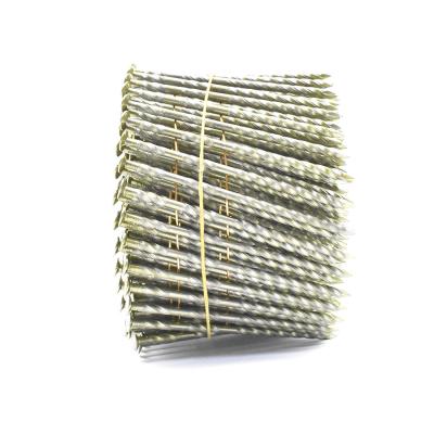 China 15 Degree .120''*3'' Bright Finish  Screw Shank Flat Head / Checked Head Pallet Coil Nails for sale