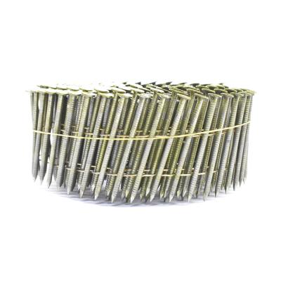 China Q235 Round Head 15 Degree Wire Collated Pallet Coil Nails Diamond Point Available for sale