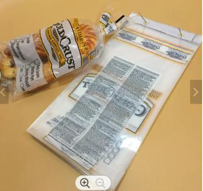 China Fotograbado que imprime los bolsos polivinílicos ISO del embalaje del pan del polietileno de los bolsos de Wicketed en venta