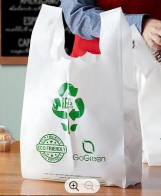 China Tint Plastic Biodegradable Shopping Bag Compostable Earth Friendly for sale