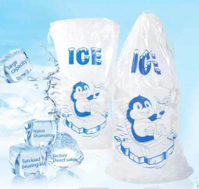 China Transparent Disposable Plastic Ice Cube Bags Custom Printed Delivery for sale