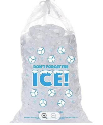China LDPE Drawstring Ice Cube Packing Bags PE Ice Block Plastic Bags for sale