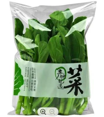 China Wicketed Breathable Perforated Plastic Bags For Vegetables Food Packaging for sale