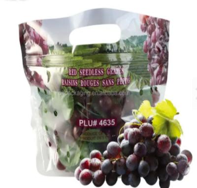 China Reusable Ziplock Plastic Grape Bags Food Grade Transparent Color for sale