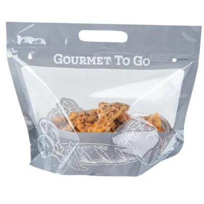China Clear Window Hot Chicken Bag For Food Delivery Ziplock Reusable Bag Odorless en venta