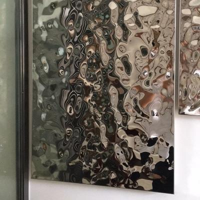 China 310s 430 Decorative Stainless Steel Panels 1mm 5mm Mirror Silver Water Ripple for sale