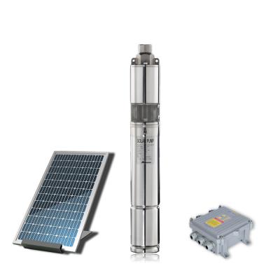 China 3 Inch 4 Inch Helical Rotor Solar Submersible Pump With Mppt Controller Automatic Solar Brushless DC Submersible Pump for sale