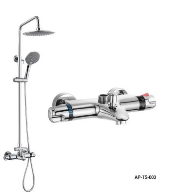 China Thermostatic Shower Set,Wall Mounted Bath Shower Mixer Thermostatic Bath Shower Faucet With Diverter for sale