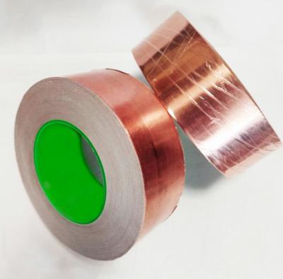 China 50mm Width Waterproof Conductive Adhesive Copper Tape Emi Shielding Crafts for sale