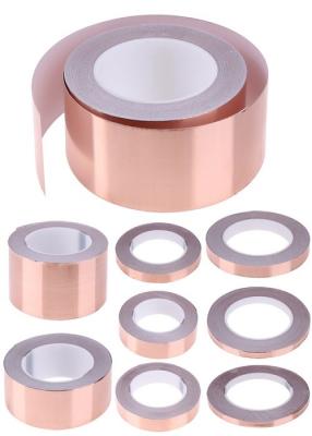 China 25mm 0.01cm Double Sided Conductive Copper Foil Tape For RF Copper Radiation Shielding for sale