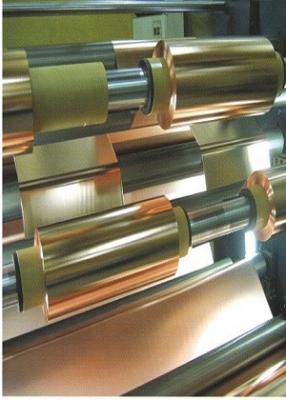 China 0.175mm Red Electroplcated Copper Foil For Shielding Roll Strip for sale