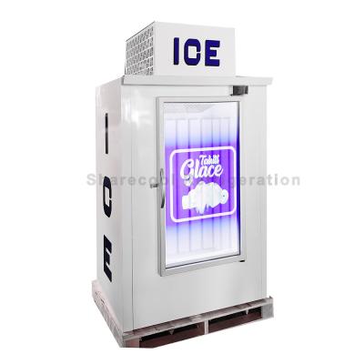 China 840L Indoor Bagged Ice Merchandiser Defrosting Glass With LED Inside for sale