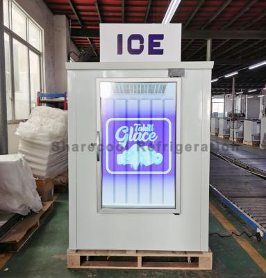 China Auto Defrosting Indoor Ice Merchandiser Single Glass Door Bagged Ice Storage Freezer for sale