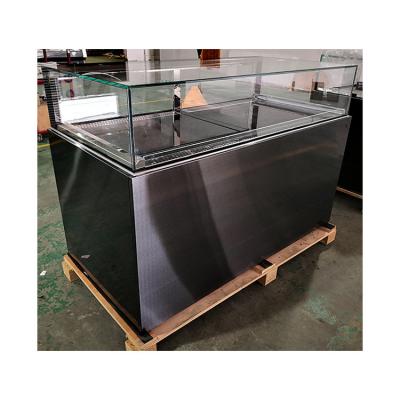 China Black Titanium Chocolate Display Refrigerator With LED Inside Two Drawers for sale