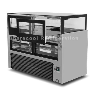 China Stainless Steel 1.2m Chocolate Display Refrigerator With Storage Layer for sale