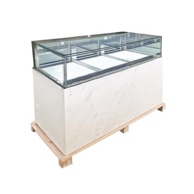China Marble Base 2-8 Degree Chocolate Display Refrigerator Two Layers Drawer Type for sale