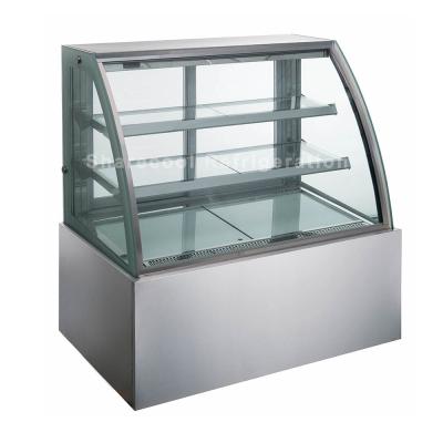 China Commercial Curve Glass Pastry Refrigerator Showcase For Bakery Digital controller for sale