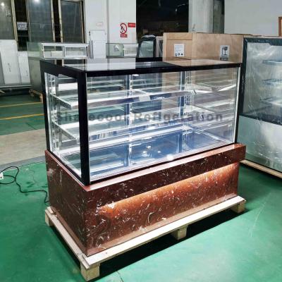 China Refrigerador comercial da exposição da pastelaria do refrigerador da exposição da cor de mármore com diodo emissor de luz à venda
