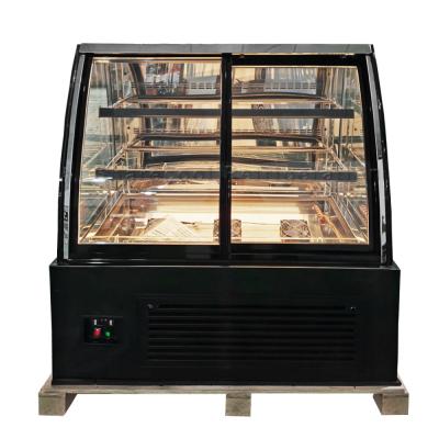 China 3 Layers Commercial Display Cooler Curve Front Glass Air Cooling for sale