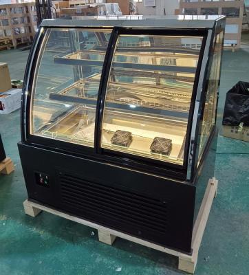 中国 LEDライトが付いているパン屋のための横のカウンタートップのケーキの表示冷却装置ガラス 販売のため