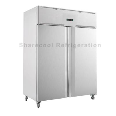 China O CE ereto de aço inoxidável da porta dobro do refrigerador das prateleiras ajustáveis aprovou à venda