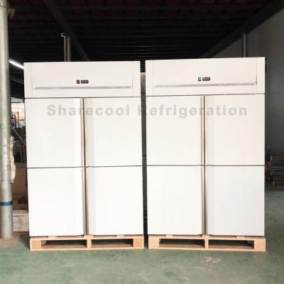 China Fã que refrigera a prateleira revestida de aço inoxidável do PVC do refrigerador ereto de 4 portas à venda