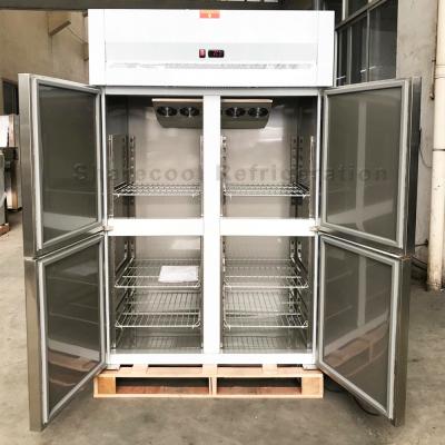 China AISI304 refrigerador vertical da porta do anúncio publicitário 4 de aço inoxidável para a cozinha à venda