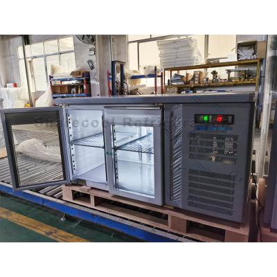 China 110V 60Hz Commercial Undercounter Freezer Double Glass Door For Restaurant for sale