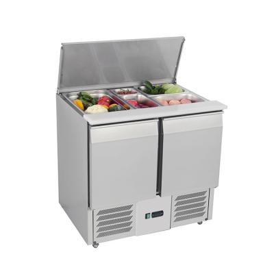China Fã que refrigera o refrigerador contrário da salada do refrigerador 110V 60HZ da exposição da salada de AISI 304 à venda