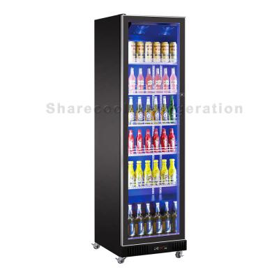 China Vertical 418L Commercial Display Refrigerator Double Glazed Door For Shop for sale