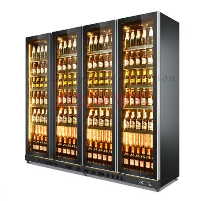 China Width 2240mm Beverage Display Refrigerator 4 Door Beer Cooler With Warm LED for sale