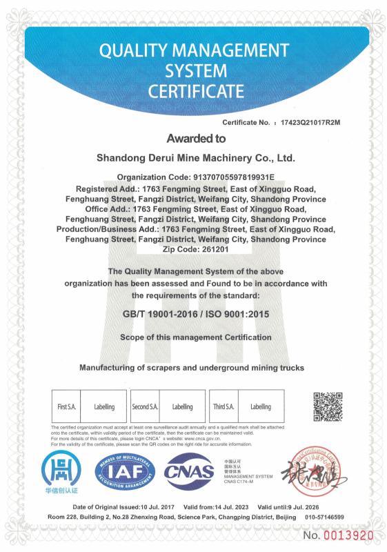  - Shandong Derui Mining Machinery Co., Ltd.