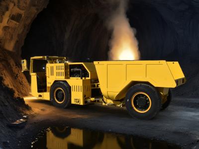China Gele ondergrondse gearticuleerde vrachtwagen mijnbouw gearticuleerde vuilniswagen kat gearticuleerd Te koop