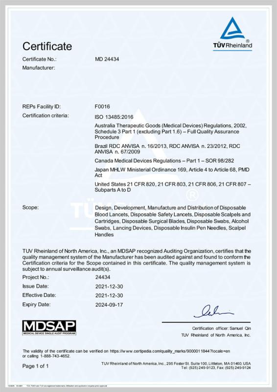 MDSAP - Suzhou Summit Medical Co., Ltd