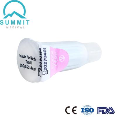 China Sterile Diabetic Safety Needles  with Single-Ended Protection 31G 4mm for sale