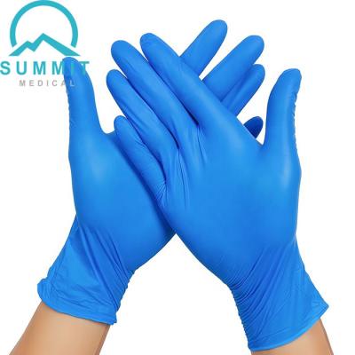 中国 青3.5ミルの使い捨て可能な検査の手袋、乳液の自由な医学のニトリルの検査の手袋 販売のため