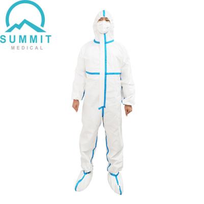 China Reinforced Seam Medical Protective Coverall With Elastic Cuff for sale