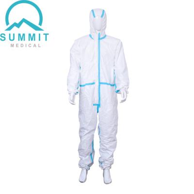 China White Disposable Medical Protective Coverall With Hood for sale
